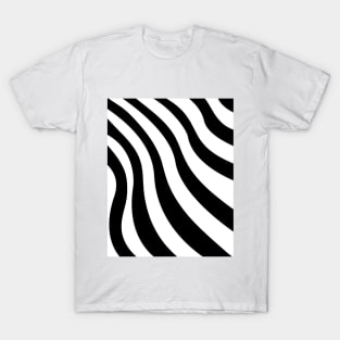 black and white swirly stripes background T-Shirt